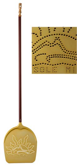 LILLY CODROIPO Sole Mio Pizza Peel 40cm X 170cm full length shot with a small close up of design on peel head.